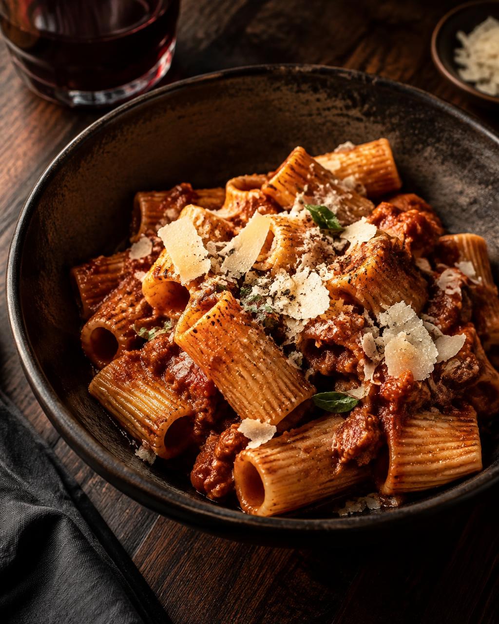 Rigatoni ragù, after retouching