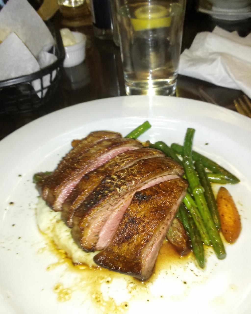 Seared duck breast, original photo